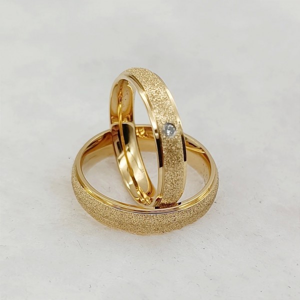 Ensembles de matiques de mariage en titane plaqué or 24 carats pour hommes et femmes, bijoux de créateurs, bague p|9,89 €|OKKO MODE