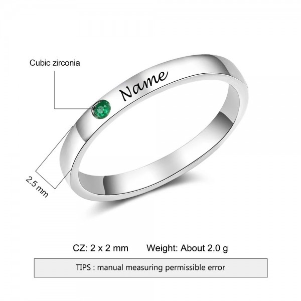 Bague Personnalisée avec Pierre de Naissance pour Femme, Bijoux à la Mode|7,19 €|OKKO MODE