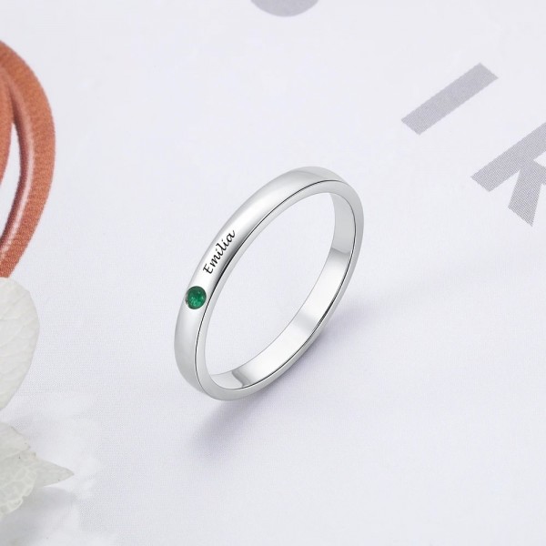 Bague Personnalisée avec Pierre de Naissance pour Femme, Bijoux à la Mode|7,19 €|OKKO MODE