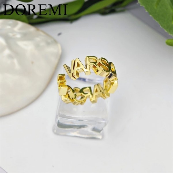 DOREMI-Bague ouverte avec lettres pour femme, bague optique personnalisée, bijoux de designer, nom initial, 3mm|8,99 €|OKKO MODE