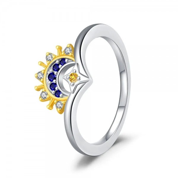 Bague étoile soleil lune pour femme, tempérament élégant, bague de doigt Rotterdam, bijoux de fête, accessoires de couple, mode |3,59 €|OKKO MODE