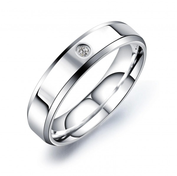 XIDNT-Bague de couple en acier au titane CZ, personnalisée, ses bijoux personnalisés, matiques de fiançailles de mariage pour ho|1,79 €|OKKO MODE