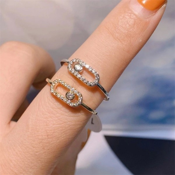 Bagues géométriques creuses pour femmes et filles, bague ouverte blanche, bijoux fins réglables, cadeau simple, fête de mariage,|2,00 €|OKKO MODE