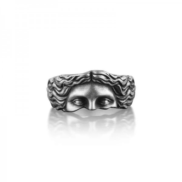 Bague de masque de Vénus pour hommes, matiques créatives, rétro thaïlandais, instituts d'argent avec ouverture réglable, cadeau |1,79 €|OKKO MODE