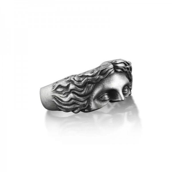 Bague de masque de Vénus pour hommes, matiques créatives, rétro thaïlandais, instituts d'argent avec ouverture réglable, cadeau |1,79 €|OKKO MODE