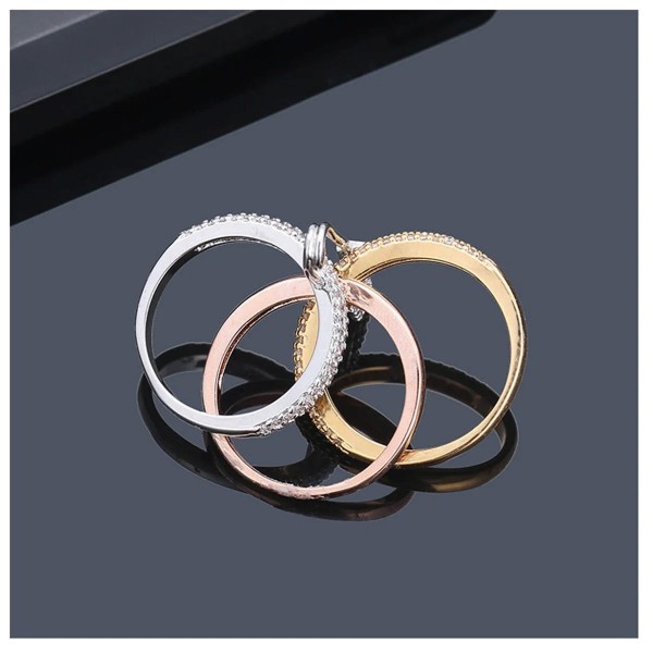 Bague à trois couches pour femme, connexion de broche, mode de créateur, cadeau de la fête du Léon, bijoux, R7393|2,00 €|OKKO MODE