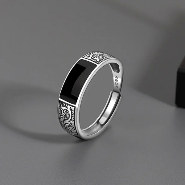 Bagues à motif de dragon pour hommes et femmes, bague ouverte en cuivre, accessoires de bijoux punk, hip hop rétro, mode simple,|2,00 €|OKKO MODE