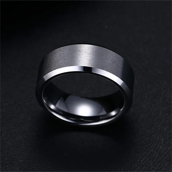 Bague de fiançailles en acier inoxydable pour hommes et femmes, bijoux de charme noirs, bande de mariage, mode masculine, qualit|1,79 €|OKKO MODE