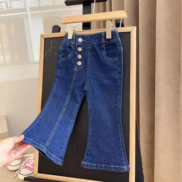 Jeans d'Automne pour Fille de 1 à 8 Ans, Pantalon en Denim Évasé et Polyvalent|20,69 €|OKKO MODE