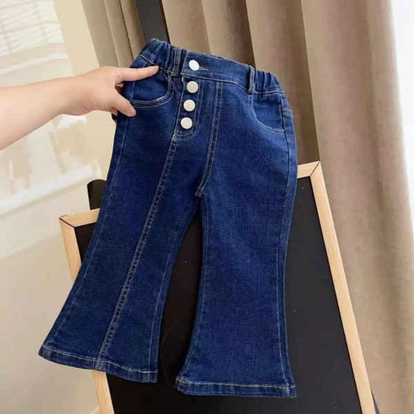 Jeans d'Automne pour Fille de 1 à 8 Ans, Pantalon en Denim Évasé et Polyvalent|20,69 €|OKKO MODE