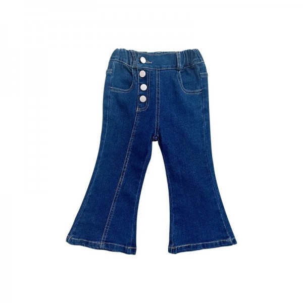 Jeans d'Automne pour Fille de 1 à 8 Ans, Pantalon en Denim Évasé et Polyvalent|20,69 €|OKKO MODE