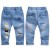 Jeans déchirés à imprimé dessin animé pour enfants, pantalons en denim pour bébés filles | 13,49 € | OKKO MODE