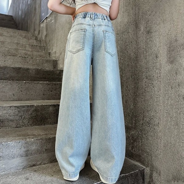 Pantalon en Denim Brodé de Cœur pour Fille et Adolescente, 4 à 12 Ans|14,90 €|OKKO MODE