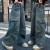 Jeans à jambes larges pour adolescentes, pantalon en denim cargo bleu | 13,64 $ | OKKO MODE