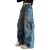 Jeans à jambes larges pour adolescentes, pantalon en denim cargo bleu | 13,64 $ | OKKO MODE