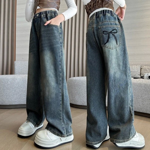 Jean Denim para Niña, Pantalón Ancho 4-14 años