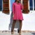 Pleated Buttoned Tunic Dress - Fuchsia Color | €18.27 | OKKO MODE