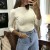 Haut manche 3/4 en maille côtelé beige très extensible | 3,41 $ | OKKO MODE