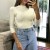 Haut manche 3/4 en maille côtelé beige très extensible | 3,41 $ | OKKO MODE