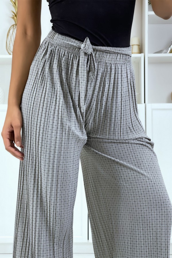 Pantalon imprimé fluide gris - 2