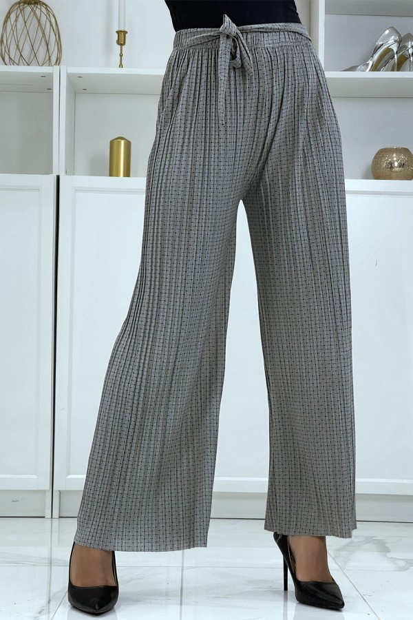 Pantalon imprimé fluide gris - 5