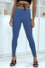Legging azul elástico côtelé - ¡Envío gratis! | 5,12 $ | OKKO MODE
