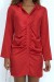 Robe chemise froncée satinée rouge | 11,38 $ | OKKO MODE