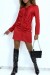 Robe chemise froncée satinée rouge | 11,38 $ | OKKO MODE