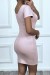 Robe courte côtelé rose | 5,69 $ | OKKO MODE