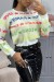 Pull en viscose blanc avec écriture fluo | 5,69 $ | OKKO MODE