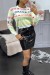 Pull en viscose blanc avec écriture fluo | 5,69 $ | OKKO MODE