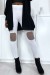 White Leggings with Mesh Knee Detail | €2.10 | OKKO MODE