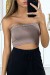 Taupe Rhinestone Bandeau - Elegant Strapless Top | €1.05 | OKKO MODE