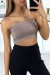Taupe Rhinestone Bandeau - Elegant Strapless Top | €1.05 | OKKO MODE