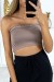 Taupe Rhinestone Bandeau - Elegant Strapless Top | €1.05 | OKKO MODE