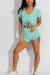 Conjunto push up yoga short e crop top - Turquesa | 5,69 $ | OKKO MODE