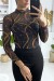 Patterned V-Neck High Neck Body with Back Closure | €3.15 | OKKO MODE