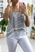 Haut blanc doublé évasé à motif pied de poule - Style élégant et tendance | 3,15 € | OKKO MODE