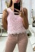 Pink Lace Sleeveless Top for Women | €4.20 | OKKO MODE