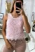 Pink Lace Sleeveless Top for Women | €4.20 | OKKO MODE