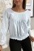 Blouse bleu plissé au buste avec volant en dentelle aux manches | $3.41 | OKKO MODE