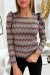 Burgundy Patterned Top with Shoulder Details | €2.10 | OKKO MODE