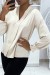 Blouse beige fluide col V | $15.29 | OKKO MODE