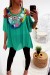 Jolie blouse vert avec magnifique broderie coloré à lavant, épaules dénudé | $21.85 | OKKO MODE