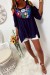 Jolie blouse marine avec magnifique broderie coloré à lavant, épaules dénudé | €20.16 | OKKO MODE