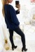 Pull marine coupe chauve souris avec 3 boutons au col | 13,11 $ | OKKO MODE