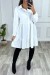 Vestido camisero blanco con volantes y botones | 11,38 $ | OKKO MODE