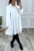 Vestido camisero blanco con volantes y botones | 11,38 $ | OKKO MODE