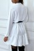 Vestido camisero blanco con volantes y botones | 11,38 $ | OKKO MODE
