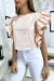 Stylish Pink Blouse with Ruffle Sleeves | €3.15 | OKKO MODE